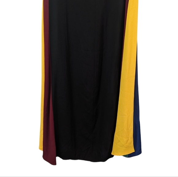 NWT Staud Victorian Vintage Black Rainbow Detail Maxi Dress Size 0 - Picture 3 of 10